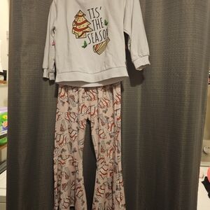 Kids Holiday Matching Set - White and Pink
